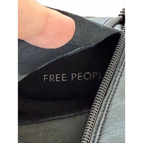 Free People Wisteria Cap Bootie Size 10 Black Block Heel  Free People Wisteria Cap Bootie‎ Size 10 Black Block Heel Supple Leather NEW